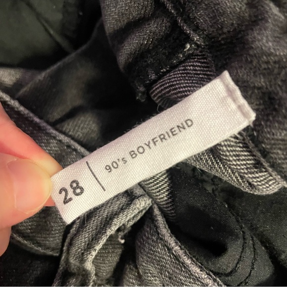 PacSun 90s Boyfriend Black Distressed Denim Straight Leg Jean Pants Size 28 - Picture 5 of 13